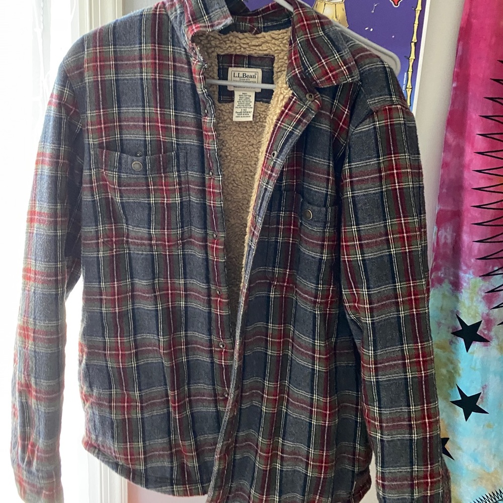 LL bean fleece lined flannel